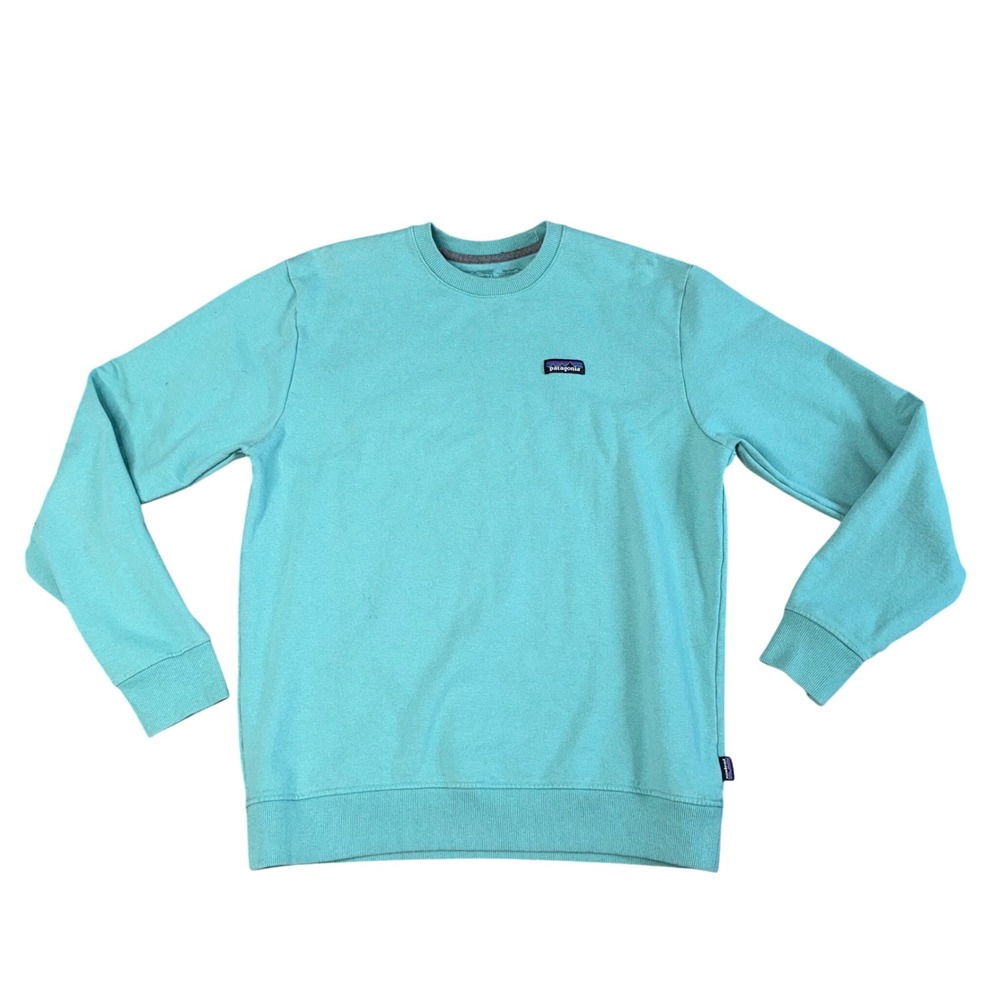 Patagonia Uprisal Crew‎ Sweatshirt Mens Large Teal Blue Good P-6 Logo Pullover